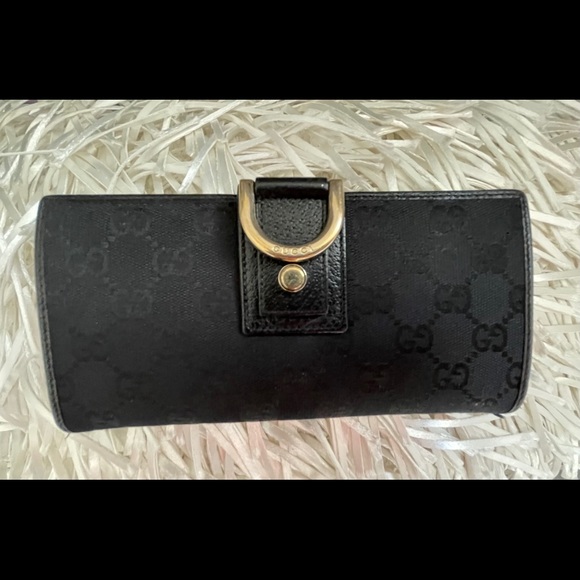 VINTAGE GUCCI MONOGRAM CANVAS WALLET GUCCISSIM BRITT - Picture 2 of 16